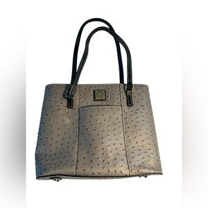Dooney & Bourke Gray Ostrich Embossed Lexington Tote Bag
